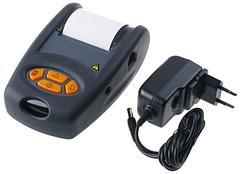 BIRD II thermal printer with infrared interface, including protective case, batteries, charger, and paper
